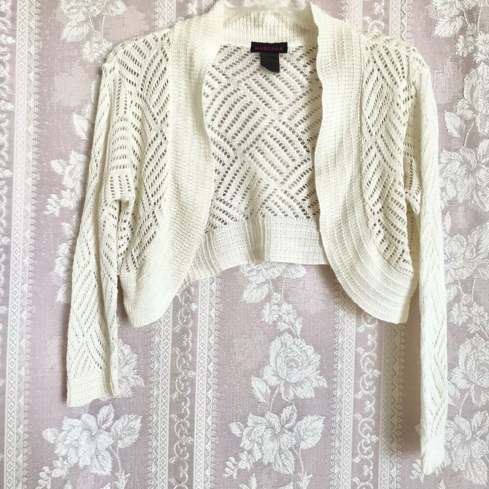 Mascara Vintage Cropped Knit Cardigan Sweater